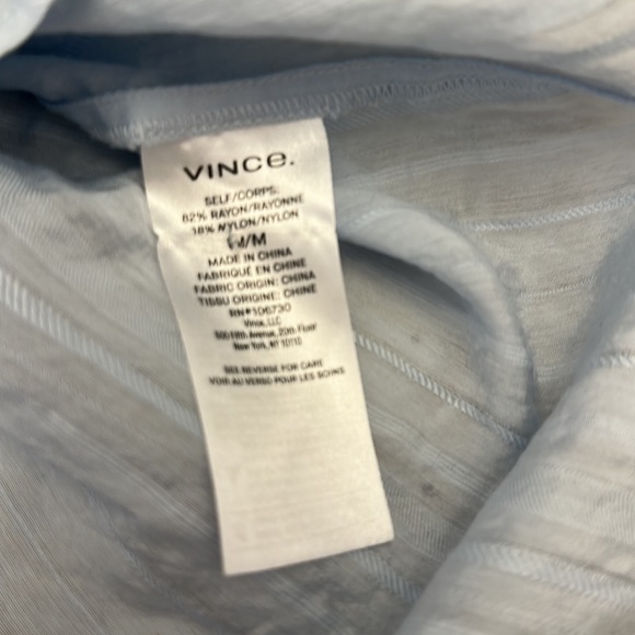 Vince Stripe Popover Blouse, Blue, Size Medium - Picture 3 of 5